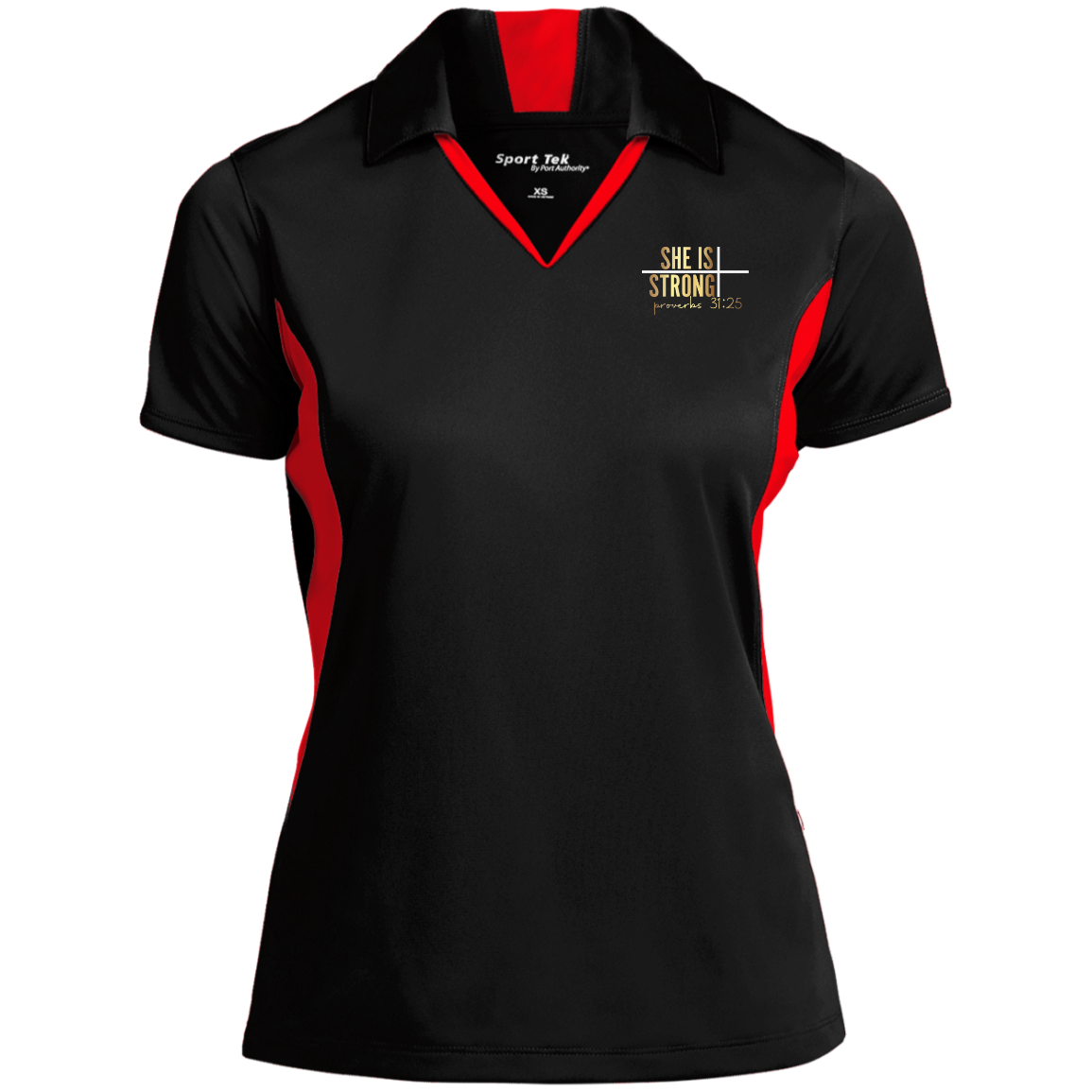 She Is Strong LST655 Ladies' Colorblock Performance Polo