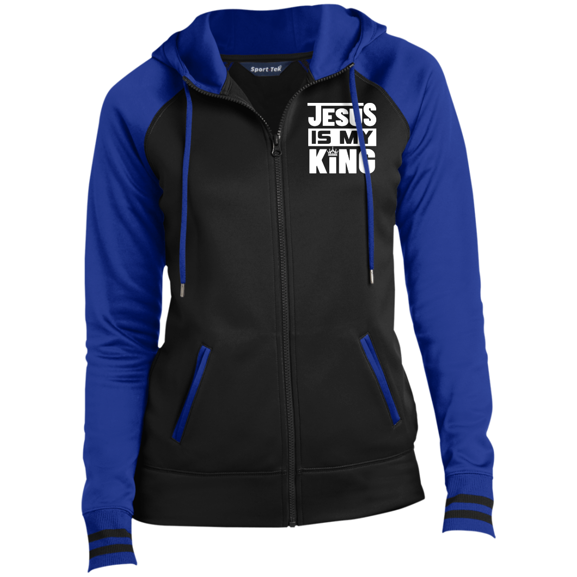 Jesus Is My King LST236 Ladies' Sport-Wick® Full-Zip Hooded Jacket
