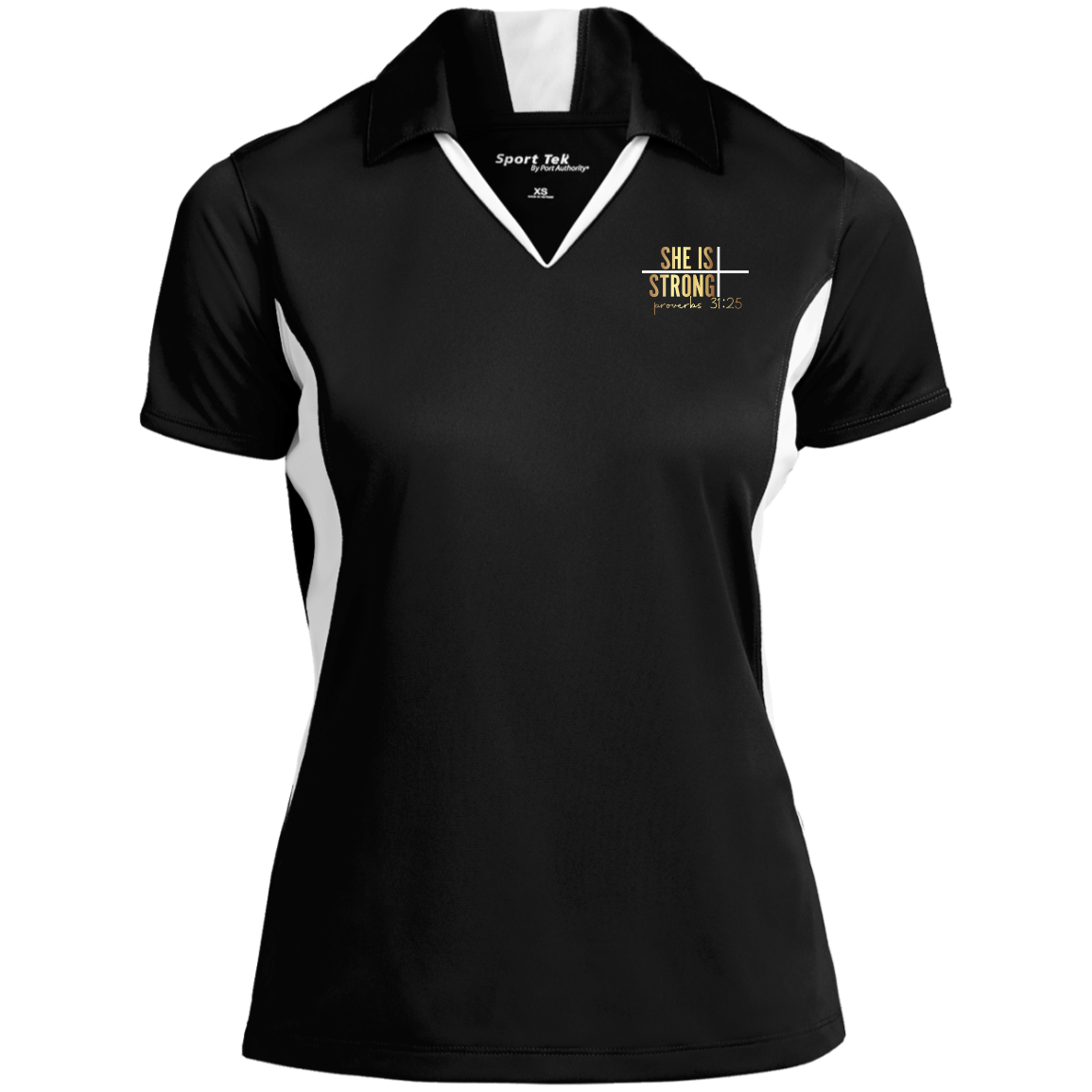 She Is Strong LST655 Ladies' Colorblock Performance Polo