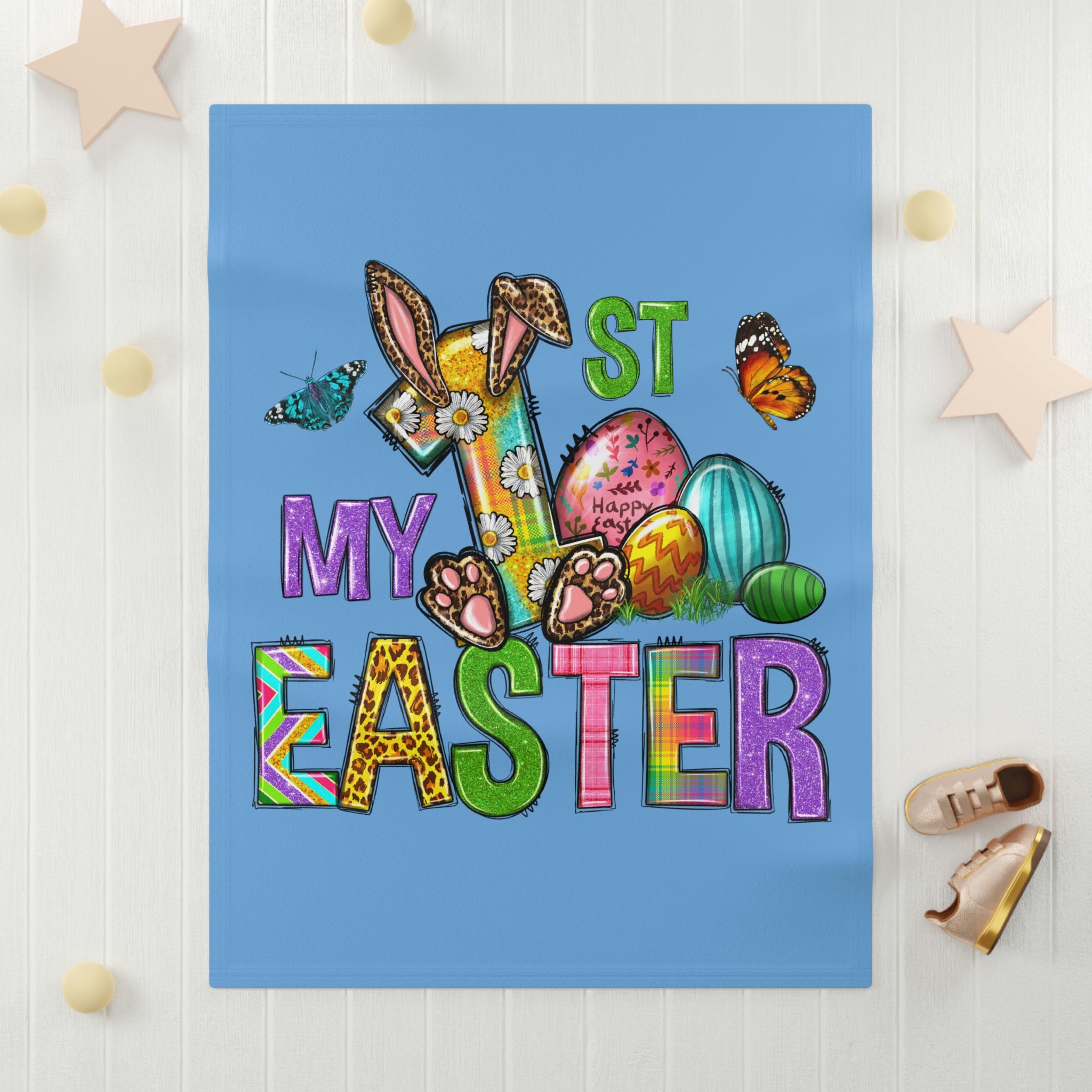 For Boy's 1st Easter Soft Fleece Baby Blanket