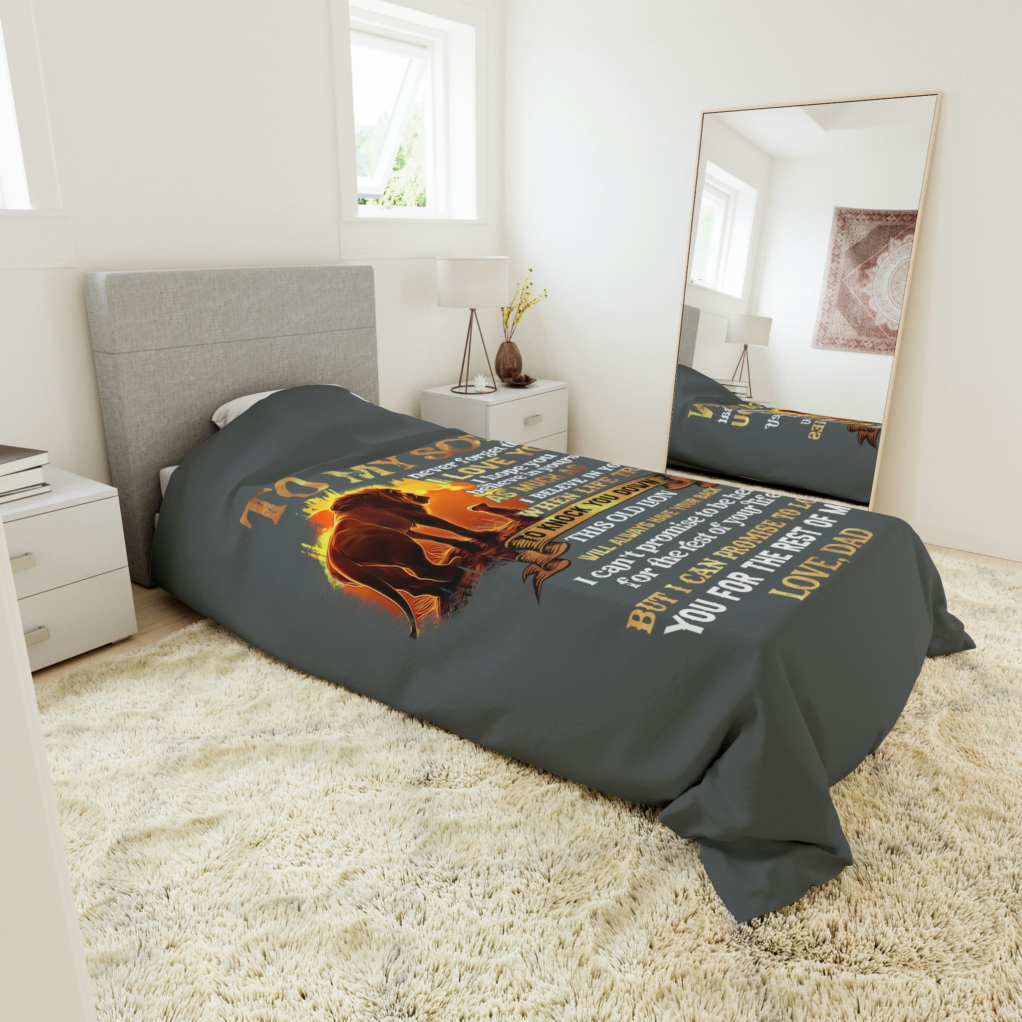 To My Son Love Dad Duvet Cover Blanket