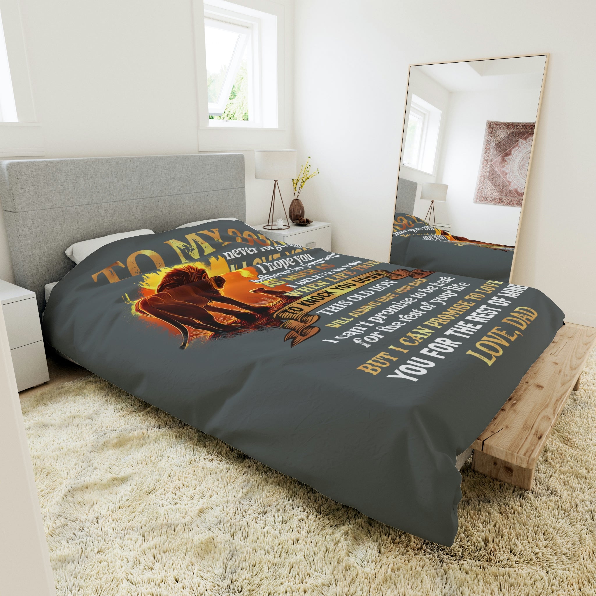 To My Son Love Dad Duvet Cover Blanket